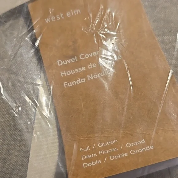 European Flax Linen Duvet Cover, Size: Full/Queen, Color: Warm Gray Melange - Picture 4 of 6